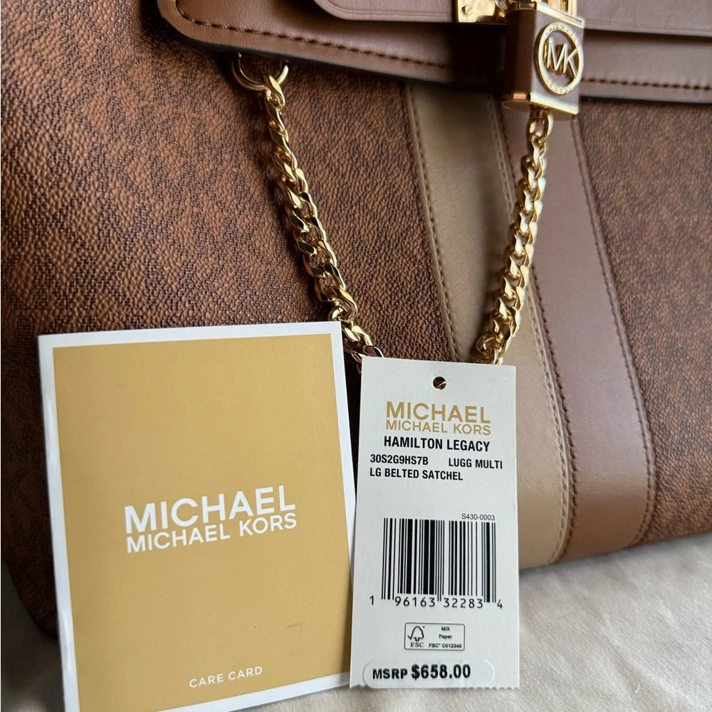 NWT Michael Kors Hamilton Legacy Large Belted Satchel - Picture 5 of 16